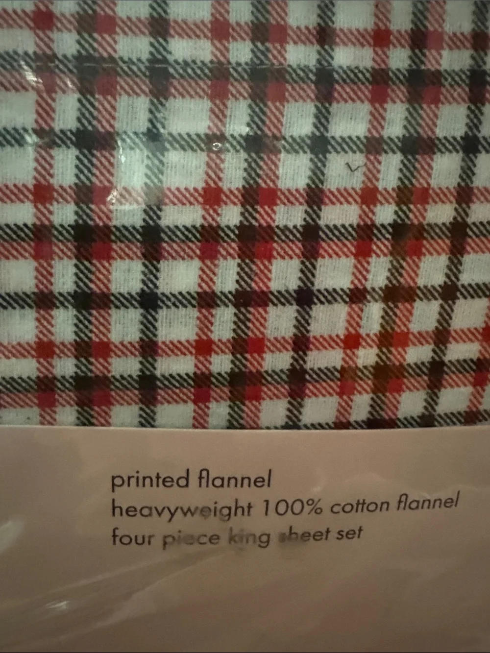 kate spade Red, Black & White Plaid flannel sheets